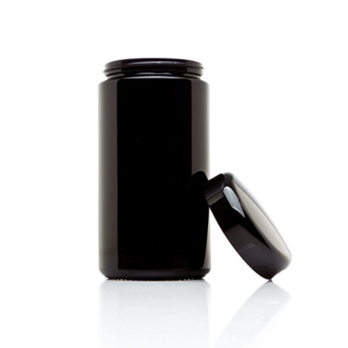 Black Glass Jars 500ml for Kitchen Storage - Set of 3
