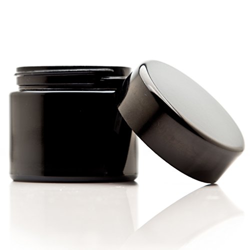 Black Airtight Glass Jars - 100ml (3.3 fl oz) - 3-Pack Kitchen Storage